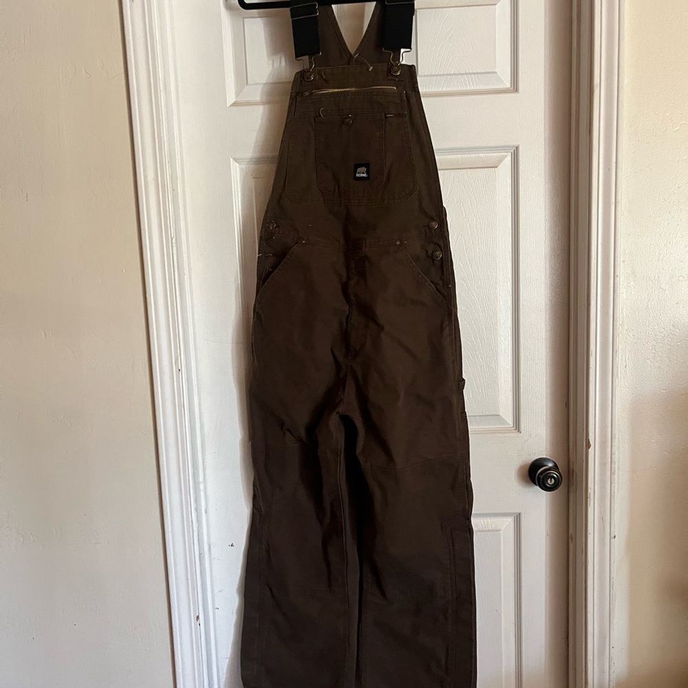 Berne lined Dark Brown Canvas Work Overalls